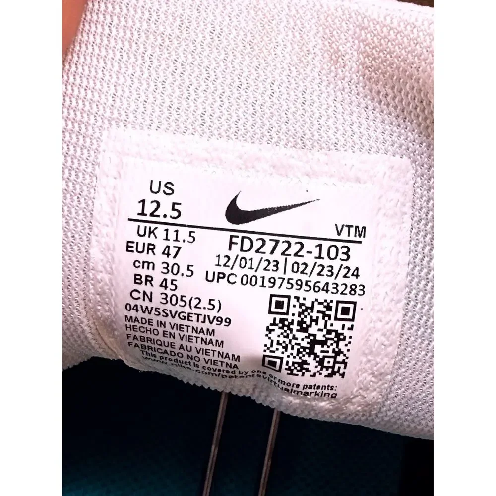 Nike Pegasus 41 FD2722-103 Athletic Sneaker Men's 12.5 White Mesh Road Running